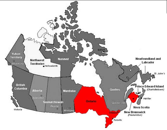 Cyberlights Lighthouses - Canada Map