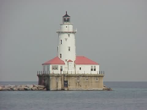 Cyberlights Lighthouses - Chicago Harbor Breakwater Lighthouse