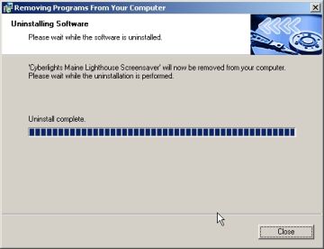 Cyberlights Lighthouses - Uninstall Screensaver
